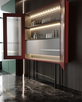 Fashion personality wine cabinet side cabinet 3d model