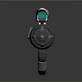 Futuristic Sci Fi Weapon Design With Sleek Metallic Body And Blue Neon Accents