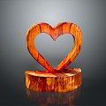 Love wood carving furnishings realistic 3d model