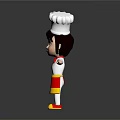 Cartoon Chef Girl Wearing Red White Yellow Outfit With Chef Hat And Open Arms