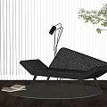 Modern Gray Fabric Lounge Chair With Unique Shape Floor Lamp Rug And Wooden Floor