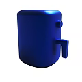 Modern Blue 3D Rendered Cup With Handle And Smooth Shiny Surface