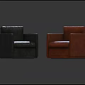 Modern Leather Armchairs In Black And Brown For Living Room Decor