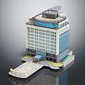 Modern Multi Storey Office Building With Glass Curtain Wall Solar Roof And Entrance Plaza