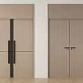 Modern Wooden Double Doors With Sleek Design And Metal Handles Interior