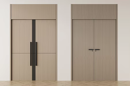 Modern Double Door Swing Door Wooden Door Top Door Ballroom Door Hotel Double Door 3d model