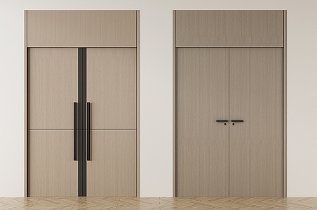 Modern Double Door Swing Door Wooden Door Top Door Ballroom Door Hotel Double Door 3d model