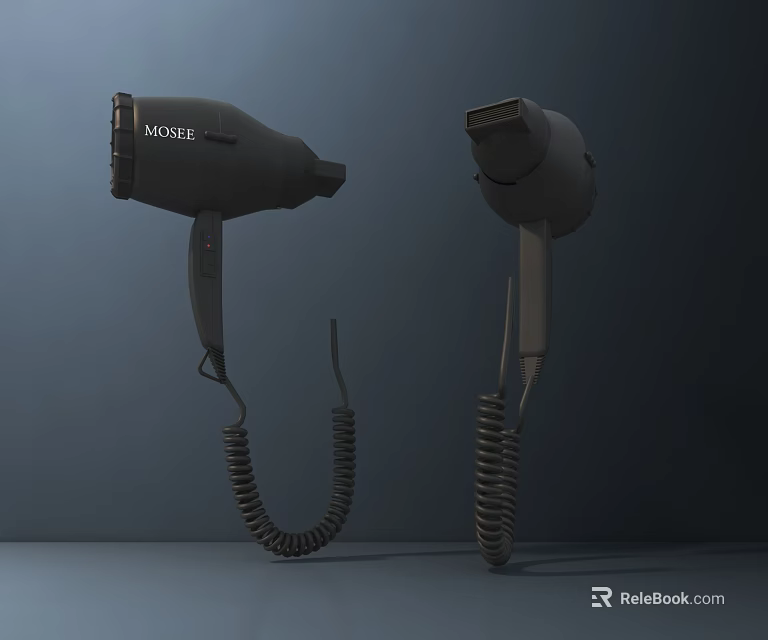 Modern BaByliss Hair Dryers With Coiled Cords For Daily Electrical Use 3d model 