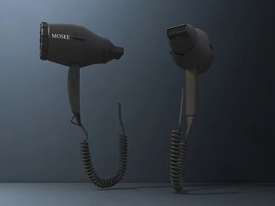 Modern BaByliss Hair Dryers With Coiled Cords For Daily Electrical Use 3d model