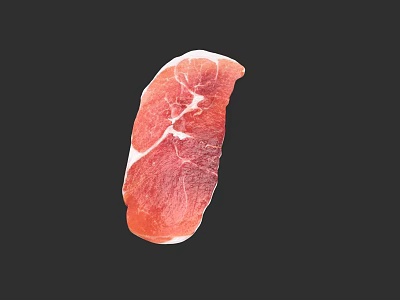 Fresh Raw Meat with Red Color and White Fat Texture on Black Background 3d model