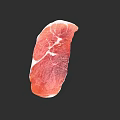 Fresh Raw Meat with Red Color and White Fat Texture on Black Background
