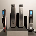 Smart Electronic Door Handles With Digital Keypad Display And Modern Design Features 3d model