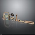 Ornate Architectural Scene Components Set with Arch Painting Column Pedestal and Bricks