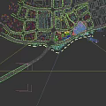 Waterfront Modern Commercial Complex With Tall Buildings Lush Greenery And Surrounding Roads