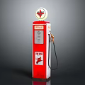 Vintage TEXACO Gas Pump With Red White Design Round Top Sign And Fuel Nozzle