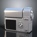 Silver Retro Style Camera Electronic Device With Display Screen And Control Knobs 3d model