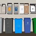 modern trash can outdoor trash can 3d model