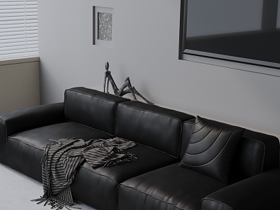 Modern three-seat sofa 3d model