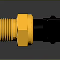 Golden Threaded Connector Component For Smartphone Digital Devices With Black Base