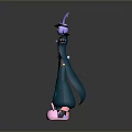 3D Character Model With Purple Ears Black Hat Yellow Glasses Blue Pants Pink Shoes
