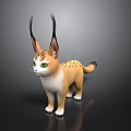 Fennec Fox With Large Ears Tan Spotted Fur And Green Eyes Standing On Dark Background
