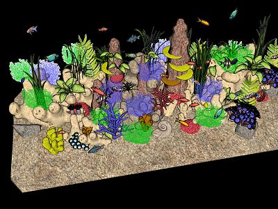 modern coral submarine plants marine life ornamental fish model