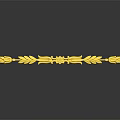 Detailed Golden Carved Strip With Intricate Leaf And Floral Patterns