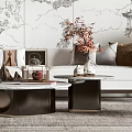 New Chinese Style Sofa Coffee Table Combination Sofa Coffee Table 3d model