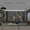 Modern Office Interior With Open Space Wooden Walls Large Windows Bookshelves Sofa And Plants