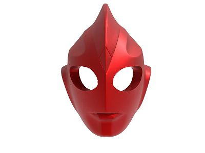 Red Character Mask With Pointed Top And Eye Openings Design 3d model