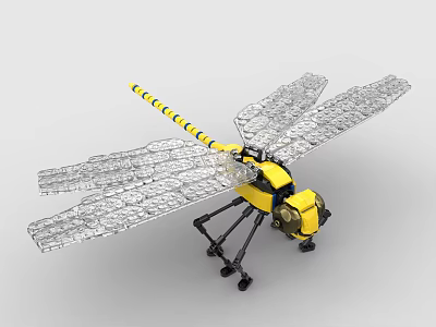 LEGO toy blocks dragonfly insect 3d model