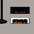 Modern Stylish Interior Fireplace Designs Featuring Hanging Built in And Burning Flames