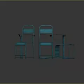 Turquoise Metal Frame Table and Chair Set With Wooden Tabletop and Modern Design