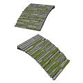 Curved Stone Staircase Design With Green Grass Between Steps And Natural Elements