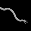 White Curved Tube With Metal Clips At The End For Multiple Applications
