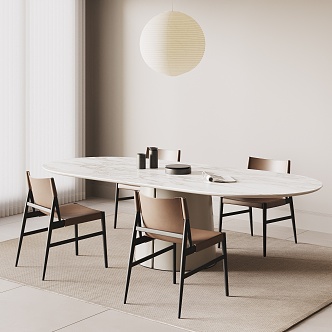 Modern Dining Table and Chair Combination Dining Table and Chair 3d model