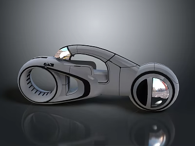 Modern Futuristic Motorcycle With Sleek Streamlined Body And Unique Wheel Design 3d model