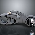 Modern Futuristic Motorcycle With Sleek Streamlined Body And Unique Wheel Design