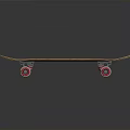 Black Skateboard With Wooden Edge White Wheels And Red Hubs For Daily Use