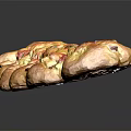 Golden Baked Savory Pastry With Sausage Cheese Tomato And Herbs Topping