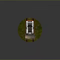 White Skid Steer Utility Vehicle With Front Bucket And Red Wheels On Green Grass