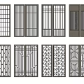 Various Decorative Room Divider Designs With Geometric And Traditional Patterns 3d model