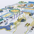 Colorful Children's Playground Design With Slides Climbing Structures And Various Play Zones