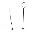 Pair of Brown Slender Decorative Objects With Base and Loop Top Design