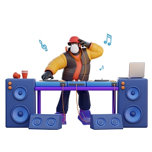 Modern DJ Diners Cartoon Diners 3d model