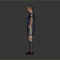 Dark Blue Sportswear With White Stripes Logo For Daily And Sport Use