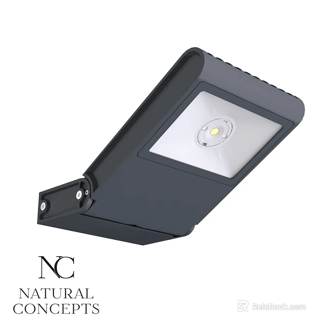 Black Outdoor Floodlight With Bright LED Bulb And Sturdy Mounting Bracket 3d model 