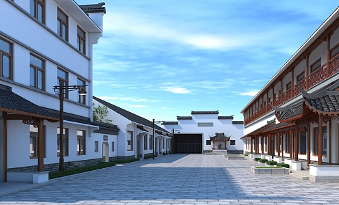 Chinese-style Ancient Building Ancient Building Dwellings 3d model