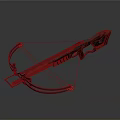 Modern Crossbow Weapon Design With Wooden Frame Metal Parts And Blue Accents