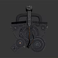 Modern machine gun Browning machine gun Browning Gatling White 3d model